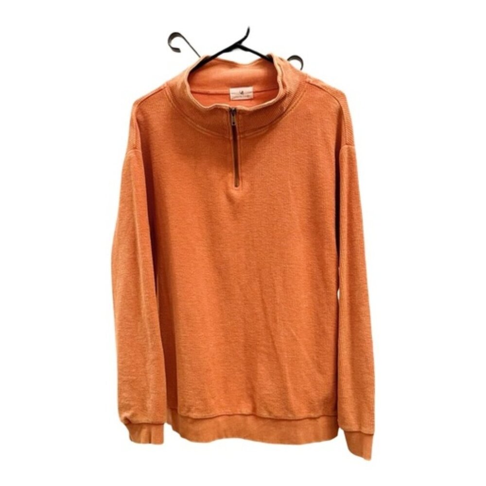 Urban Daizy Quarter-Zip Pullover – Burnt Orange Rib Knit, L